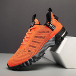 Madingi vyri&scaron;ki sportbačiai tinklelio kvėpuojantys platforminiai bėgimo treniruočių bateliai su dirželiu lauko neslystantys mados tendencija kasdieniai žygio batai Tenis Masculino 47 orange