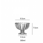 Apvalus stiklinis dubuo auk&scaron;tas ledų puodelis salotų dubuo permatomas padėklas buitinė talpykla Desertinė lėk&scaron;tė Vaisių patiekalas Virtuvės priedai