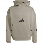 Adidas Zne džemperis su gobtuvu, prekės ženklo logotipu, dvipusis megztas, patogus treniruočių džemperis su gobtuvu, rudas, JE3071 M