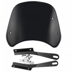 Universalus motociklo priekinis stiklas, vėjo deflektorius, priekinis stiklas, apdaila Yamaha, Kawasaki, Suzuki, Cafe Racer, Harley, Honda motociklui juoda