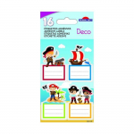 16 &eacute;tiquettes adh&eacute;sives scolaires - Rectangle - Pirates - Dorures