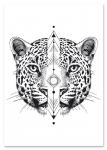 Plakat portret gepard geometria 21x29,7 cm A4