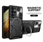 Skirtas Samsung Galaxy S21 Ultra Case Armor Magnet Laikiklis Žiedas Objektyvo Apsauginis Telefono Dėklas Samsung S20 S21 FE S21 + Plus Galinis dangtelis For Galaxy S20 FE juoda
