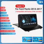 Ossuret 2din Android Automobilio radijas Ford Fiesta 2009 - 2017 m. Automobilio radijas Multimedia Vaizdo grotuvas GPS navigacija Pagrindinis įrenginys Carplay 4G WIFI I&scaron;manusis DVR W5 C 8Core 4G 64G AI