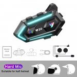 Motociklo Bluetooth 5.3 &Scaron;almo Ausinės su RGB Spalvotais Žiburiais Ausinės Vandeniui Atsparios Laisvų Rankų Įrangos Skambučiams Belaidės Ausinės Vairuotojui
