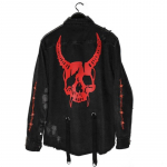 &bdquo;Demon Hunter Skull&ldquo; juoda džinsinė striukė &bdquo;Rock Punk&ldquo; sunkaus metalo megztiniai, kelnaitės &bdquo;Hole Streetwear&ldquo; 3XL