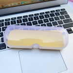 Spalvoti mielos kelioninės moteri&scaron;kos permatomos PVC akinių dėžutės mai&scaron;elio apsaugos laikiklis ne&scaron;iojimo dėžutės akinių priedai žalia