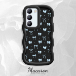 Dažytas ra&scaron;tas Big Wave Edge Mink&scaron;ta silikoninė medžiaga Macaron telefono dėklas, atsparus smūgiams, apsauginis guminis korpusas, skirtas OnePlus Vivo Motorola Moto Vivo V29 5G juoda