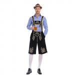 Vyri&scaron;kas bavari&scaron;kas Oktoberfest kostiumas - languoti mar&scaron;kiniai ir kelnės su petne&scaron;omis XXXL
