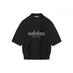 adidas x Fear of God Athletics Sunkus Džersis 3/4 Apykaklės Mar&scaron;kinėliai Juodi Unisex Vir&scaron;utiniai Drabužiai IS6839 XS