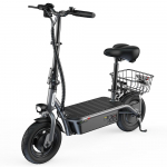 Sulankstomas elektrinis paspirtukas su krep&scaron;eliu iScooter F2 500W variklis 36V7.8Ah baterija 30km/h maksimalus greitis 30km maksimalus nuvažiuojamas atstumas juoda