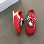 Animacinis mielas Hello Kitty sportiniai treniruočių batai rudens ir žiemos retro universalūs paprasti kasdieniai batai mergaitėms viengubos avalynės 35 raudona