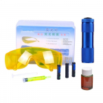 Automobilio &scaron;altne&scaron;io nuotėkio detektoriaus rinkinys Žibintuvėlis AC nuotėkio aptikimo įrankių rinkinys Profesionalus automobilio nuotėkio testeris Automobilio AC remonto įrankiui