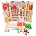 Vaikų medinė įrankių dėžė Montessori Pretend Žaidimo įrankis Vaikų veržlės varžtų surinkimo modeliavimas, remontas dailidės mokomasis dėlionės žaislas