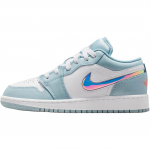 Air Jordan 1 Low SE GS Vandenyno palaima Atominė rožinė Vaikams sportbačiai Mėlyni balti IM4422-400 37.5