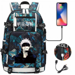 Jujutsu Kaisen spausdintas USB ausinių kuprinukas 47CMX30CMX15CM black