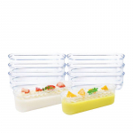Vienkartiniai 160 ml ilgos ovalios plastikinės desertinės taurės (100 vnt. pakuotė)