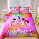 Vaikams D-Demon H-Hunters Antklodės užvalkalų rinkinys K-pop patalynės rinkinys Užvalkalas ant antklodės Viengulis Karali&scaron;kas su pagalvės užvalkalu Vaikams Dovanos Dekoras EU Single 135x200cm