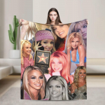 Britney Spears Flaneliniai pledai Super mink&scaron;tas pledas kelionėms lauke, biurui, juokinga lovatiesė, sofos lovos užvalkalas 30x40in gray