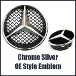 OE stiliaus juodos ir sidabrinės priekinės grotelės su blizgančiu juodu žvaigždės ženkle, skirtos Mercedes Benz GLK klasės X204 2008-2012 GLK280 GLK300 GLK350