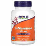NOW Foods, D-manozė, 500 mg, 120 daržovių kapsulių