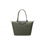 &bdquo;Longchamp Le Pliage Green 28&ldquo; ilga rankena, ekologi&scaron;kas drobinis rankinukas su koldūnais, vidutinio dydžio, moteri&scaron;ki rankinukai, mi&scaron;ko žalios spalvos, 2605919479 Basic Set (Bag)