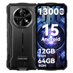 DOOGEE FIRE 5 Android 15 Atsparus i&scaron;manusis telefonas su 13000mAh baterija, 12GB+64GB/2TB i&scaron;plečiama atmintis, 6.6 HD+ 90Hz IPS, 13MP kamera, NFC, IP68/69K pilka spalva