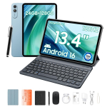 OSCAL Pad 200 13,4' Android 16 AI rinkinys Plan&scaron;etinis kompiuteris 24 GB RAM 256 GB ROM Iki 2 TB 6+128 mėlyna
