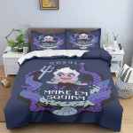 Piktuolių Maleficent Ursula Piktos Karalienės Patalynės Komplektas &Scaron;velnus su &Scaron;velniu Audiniu Antklodės Užvalkalas &Scaron;ilti Antklodžių Komplektai Dvigubas Komfortas 10% Poliesteris 3 Dalių Komplektas 137*191cm Double