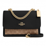 Coach CV978 Klare rankinė per petį Signature drobė Ruda Juoda IMXB2 Basic Set (Bag+Dust Bag)