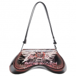 Diesel Play Spausdintas Blizgus Metalinis Logotipas Madinga Per Petį PU Odinė Rankinė Moteri&scaron;kos Rankinės Raudona Juoda X10221P6019HB040 Basic Set (Bag+Dust Bag)