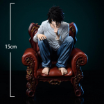 Anime figūrėlė L Lawliet veiksmo figūrėlė Pritūpusi poza Yagami Light figūrėlė PVC modelio statulėlės ornamentas kolekcija gimtadienio dovana 15CM
