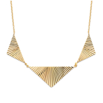 Les Tr&eacute;sors De Lily [P2636] - Collier Plaqu&eacute; Or 'Cl&eacute;opatra' dor&eacute; (triangles) - 35x15 et 23x10 mm auksas