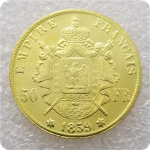 1859 m. Prancūzijos imperijos Napoleono Bonaparto atminimo kolekcionuojami suvenyrai auksinės monetos as the picture