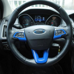 Three styles of ABS Paint Car Steering Wheel Decoration Trim Sequins Sticker For Ford Focus 4 MK4 2014 2015 2016 2017