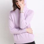 Moteri&scaron;kas megztinis su gobtuvu Slim Fashion ilgomis rankovėmis, vienspalvis megztinis