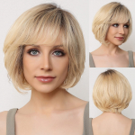HAIRCUBE rankomis suri&scaron;tas nėriniuotas priekinis perukas, 100 % žmonių plaukų perukai moterims Natūralus sluoksniuotas perukas, banguotas Skirtingas stilius baltoms moterims &ndash; &scaron;viesiai blondinė Ombre