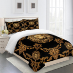 Prabangaus prekės ženklo Lion Black Design Baroque King Queen Dviejų lovų pilni patalynės komplektai Viengulės dvigulės lovos antklodės komplektas ir 2 vnt pagalvės užvalkalas 135x200 cm