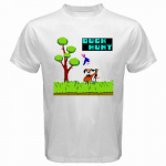 DUCK HUNT Retro Vaizdo Žaidimas Balti Unisex Mar&scaron;kinėliai S