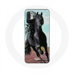 Coque pour Xiaomi Redmi Note 10T 5G Le Cheval Noir De La Race Frisonne