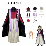 Demon Slayer Cosplay Doma Douma Cosplay kostiumų perukų ventiliatorių rinkiniai Kimetsu No Yaiba Apranga Helovinas Anime Douma Kimono vyrams Moterys