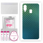 apgo Protective Skin Sticker for the back compatible with Samsung Galaxy A40, Wrap Film, Foil, Vinyl - Pattern Carbon Chameleon CAKA1