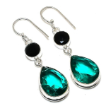 Indicolite Tourmaline, Spinel Gemstone 925 Sterling Silver Earring 2.17 l6a18