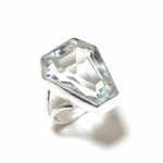 Natural White Topaz Gemstone Handmade 925 Sterling Silver Ring Size 10 u3q48