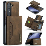 Padalinta piniginė Kortelių laikiklis Odinis dėklas, skirtas Samsung Galaxy Z Fold 6 5 4 3 5G Magnetinis stovas telefono mai&scaron;elio dangtelis, skirtas Samsung Z Fold6 Samsung Z Fold 5 kava