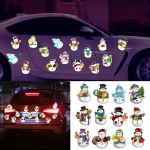 Kalėdinis magnetinis lipdukas Dekoracija Sniego senelis Magnetinis atspindintis papuo&scaron;imas Automobilio lipdukas Pa&scaron;to dėžutės &Scaron;aldytuvo lipdukas One Size balta