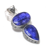 Natural Sapphire Natural 925 Sterling Silver Jewelry Pendant 2.84 m8f78
