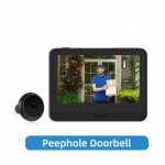 A10 4,3 colio Tuya APP WiFi durų skambutis 5000mAh durų akis Vizualinis durų akutė Vaizdo durų telefono kamera Namų apsauga Belaidis domofonas, skirtas IOS Android Smart doorcamera A10 sidabras