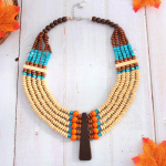 Madingi karoliai moteri&scaron;kiems papuo&scaron;alams mėlyna