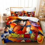 Goku Super Saiyan Antklodės užvalkalas Pagalvės užvalkalas Japoni&scaron;kas Anime Dragon Ball Patalių komplektas 2/3 vnt. 3D atspaudai paaugliams Antklodės užvalkalas 140x200cm-2pcs